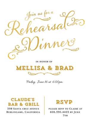 Rehearsal Dinner Gold Mixed Type Rehearsal Dinner Gold Mixed Type