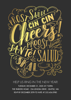 Cheers Foil Invitation by Lily & Val Cheers Foil Invitation by Lily & Val