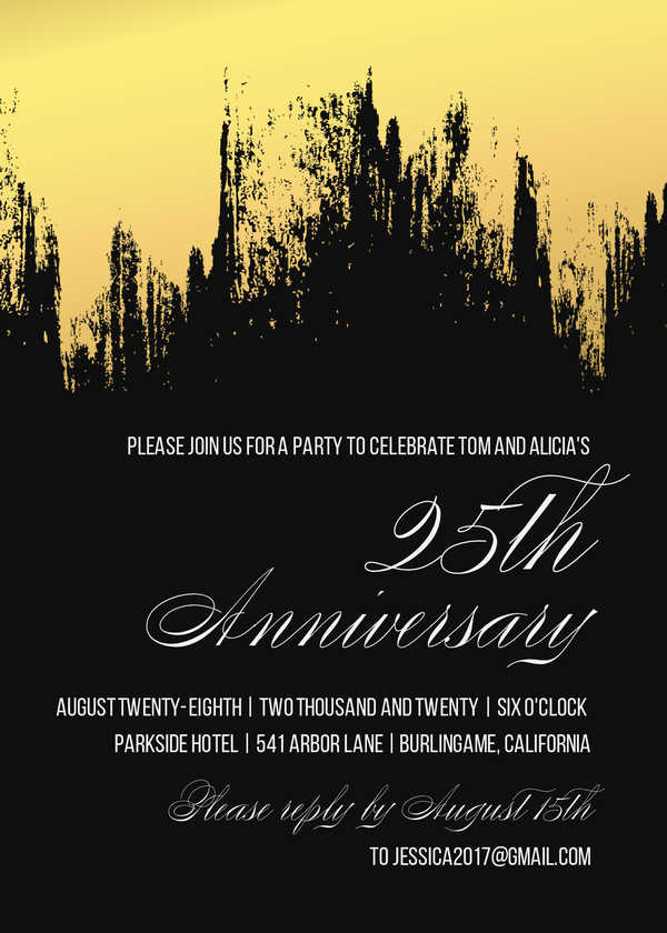 Foil Brush Strokes Anniversary Foil Brush Strokes Anniversary