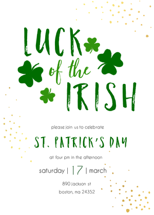 Shamrock Party Invitation Shamrock Party Invitation