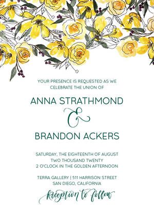 Watercolor Wedding Florals by the Pigeon Letters Watercolor Wedding Florals by the Pigeon Letters