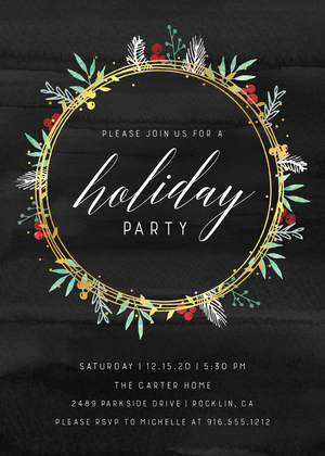 Foil Wreath Foliage Invitation Foil Wreath Foliage Invitation