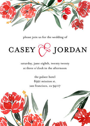 Red Watercolor Wedding by the Pigeon Letters Red Watercolor Wedding by the Pigeon Letters