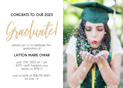 Modern Gold Script Graduation Party Modern Gold Script Graduation Party