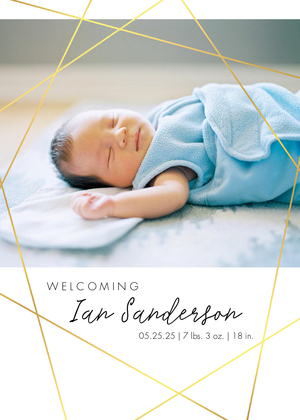 Geometric Lines Baby Announcement Geometric Lines Baby Announcement