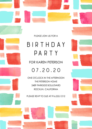 Colorful Brush Stroke Birthday Colorful Brush Stroke Birthday