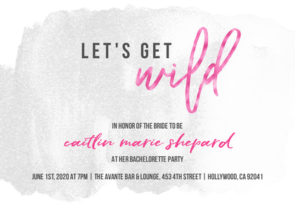 Lets Get Wild Bachelorette Invitation Lets Get Wild Bachelorette Invitation