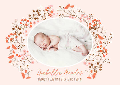 Autumn Floral Baby Announcement by Cathy Nordstrom Autumn Floral Baby Announcement by Cathy Nordstrom
