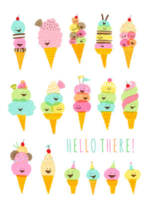 Ice Cream Notecard by Hello!Lucky Ice Cream Notecard by Hello!Lucky