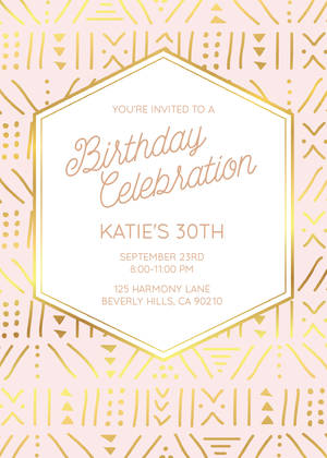 Geometric Blush Foil Birthday Card by Yellow Heart Art Geometric Blush Foil Birthday Card by Yellow Heart Art