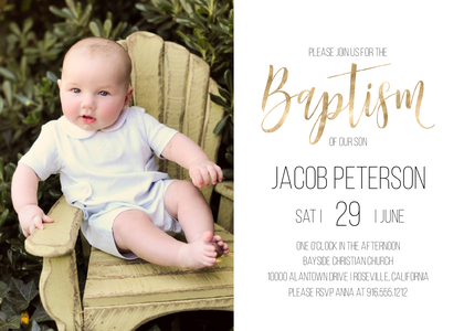 Modern Gold Baptism Card Modern Gold Baptism Card