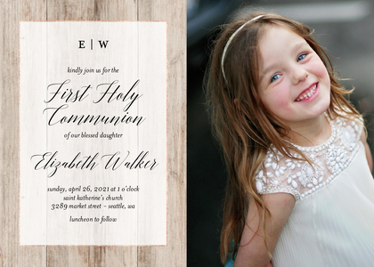 Rustic First Communion Card Rustic First Communion Card