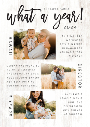 Rustic What a Year Card Rustic What a Year Card
