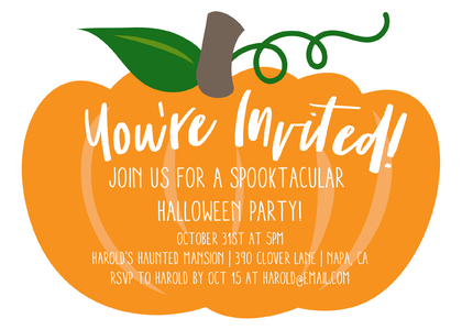 Great Pumpkin Invitation Great Pumpkin Invitation