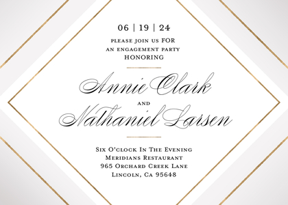 Modern Diamond Frame Rehearsal Dinner Modern Diamond Frame Rehearsal Dinner