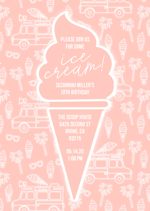 Neon Ice Cream Birthday Party Neon Ice Cream Birthday Party