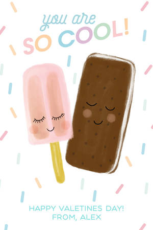 So Cool Ice Cream Valentine by Yellow Heart Art So Cool Ice Cream Valentine by Yellow Heart Art