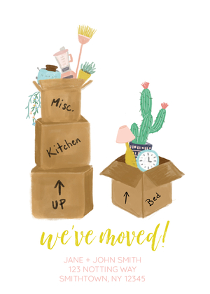 Moving Boxes Announcement By Yellow Heart Art Moving Boxes Announcement By Yellow Heart Art