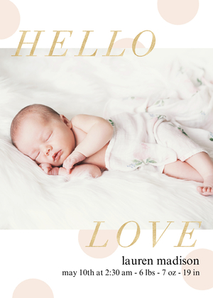 Hello Love Birth Announcement Hello Love Birth Announcement