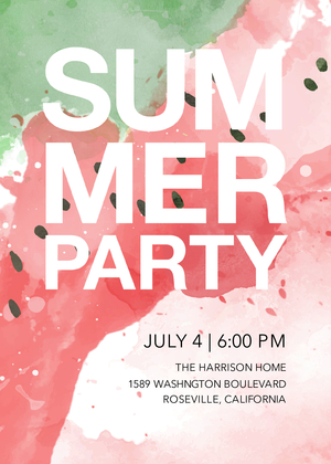 Abstract Watermelon Watercolor Party Abstract Watermelon Watercolor Party
