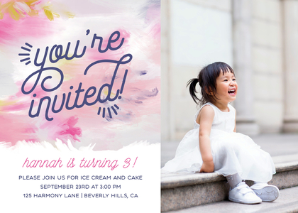 Painted Birthday Invitation by Yellow Heart Art Painted Birthday Invitation by Yellow Heart Art