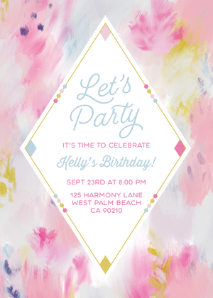 Diamond Party Invitation by Yellow Heart Art Diamond Party Invitation by Yellow Heart Art