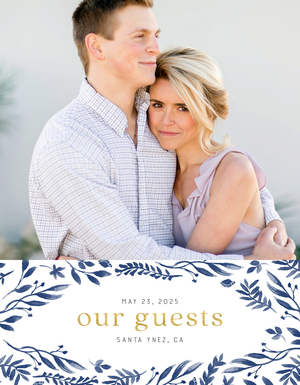 Blue Floral Wedding Guestbook Blue Floral Wedding Guestbook