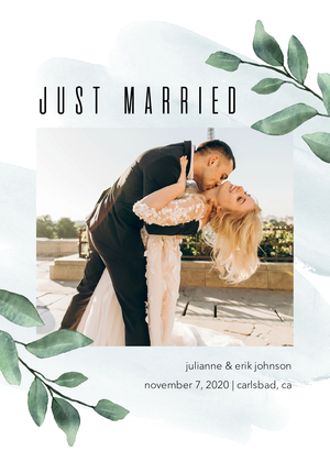 Just Married Foliage Frame Just Married Foliage Frame