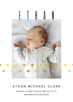 Hearts Baby Announcement Hearts Baby Announcement