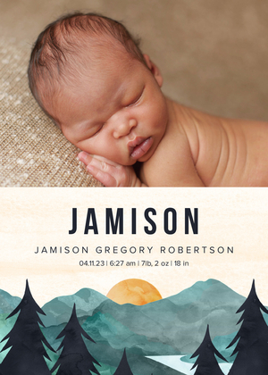 Scenic Woodsy Baby Announcement Scenic Woodsy Baby Announcement