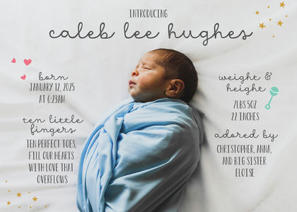 Baby Announcement Stats Overlay Baby Announcement Stats Overlay