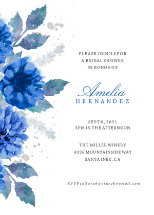 Side Swept Blue Floral Bridal Shower Side Swept Blue Floral Bridal Shower