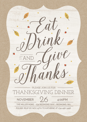 Eat, Drink, & Give Thanks Eat, Drink, & Give Thanks