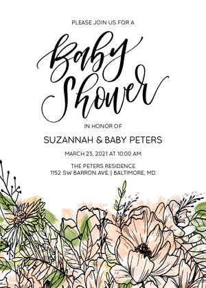botanical baby shower invitations
