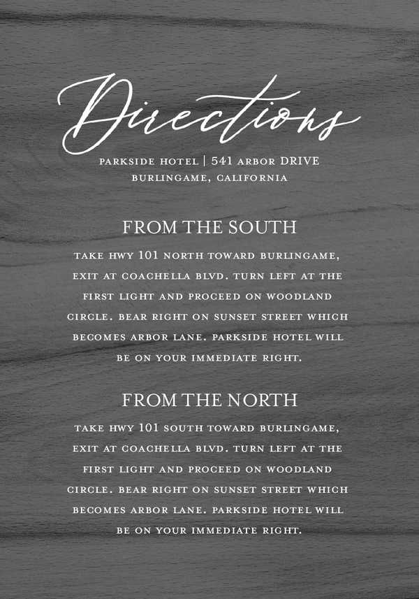 The Best Wedding Direction Card Templates