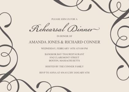 Elegant Rehearsal Dinner Invitations Rehearsal Dinner Invitations
