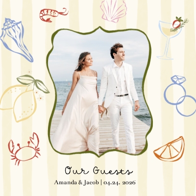 Whimsical Europe Destination Wedding Guest Book Photo Book