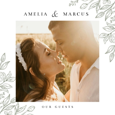 Rustic Floral Wedding Guest Book Photo Book