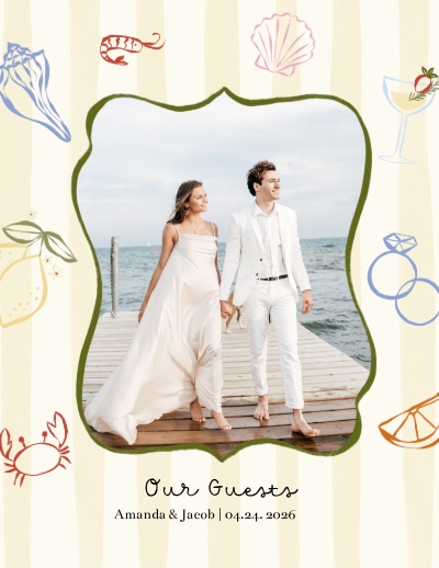 Whimsical Europe Destination Wedding Guest Book Photo Book