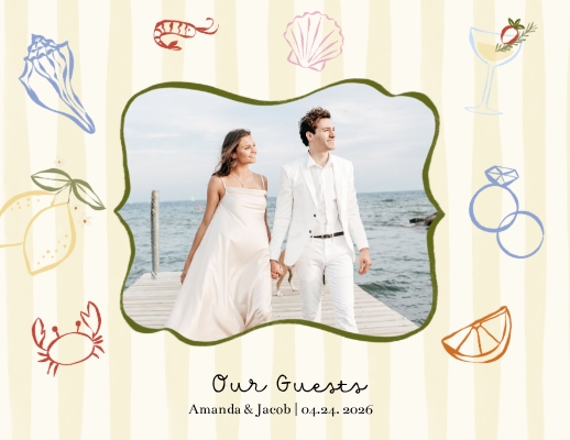 Whimsical Europe Destination Wedding Guest Book Photo Book