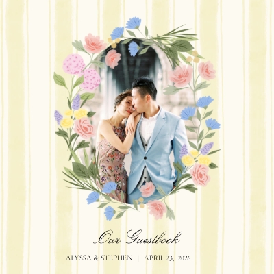 Garden Party Wedding Guest Book Photo Book