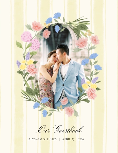 Garden Party Wedding Guest Book Photo Book