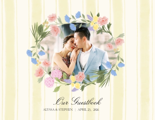 Garden Party Wedding Guest Book Photo Book