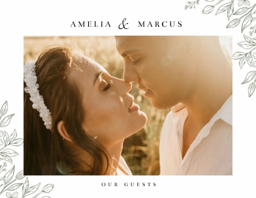 Rustic Floral Wedding Guest Book Photo Book