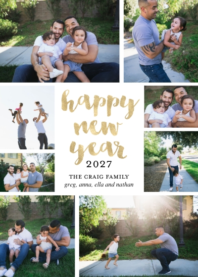 Faux Gold Happy New Year Collage