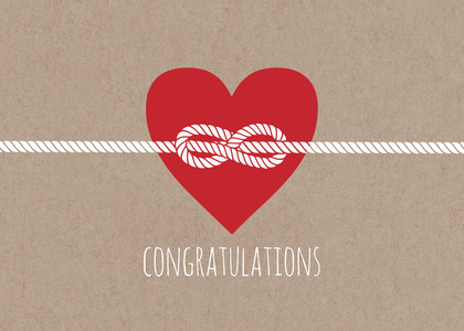 wedding greeting cards tying