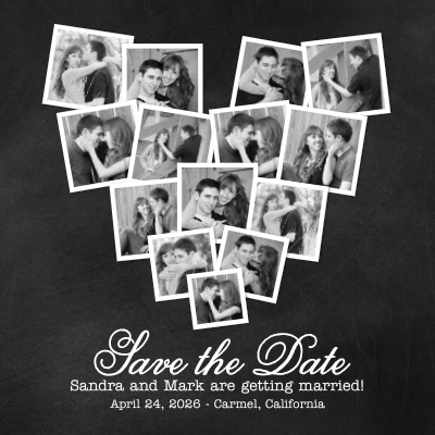 Save the Date Heart Collage