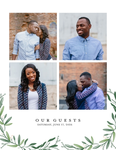 Wedding Greenery Guest Book Photo Book