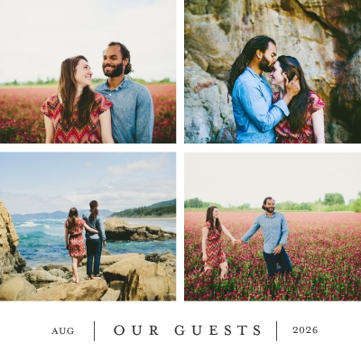 Simple White Wedding Guest Book Photo Book