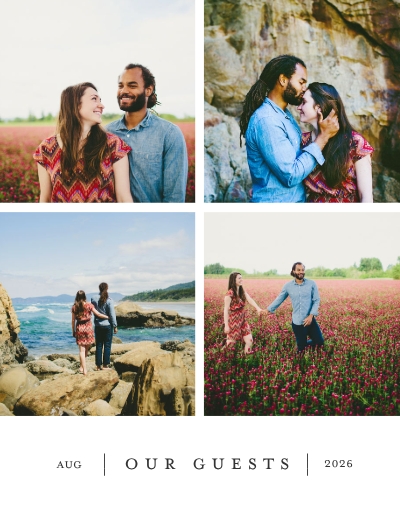 Simple White Wedding Guest Book Photo Book